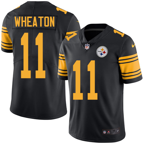 Men's Elite Markus Wheaton Nike Jersey Black - #11 Rush NFL Pittsburgh Steelers